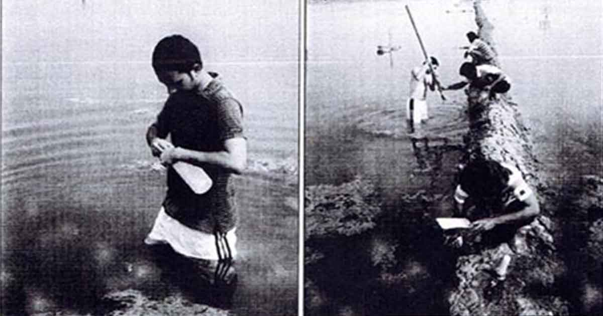 A research assistant is collecting sample from water reservoir