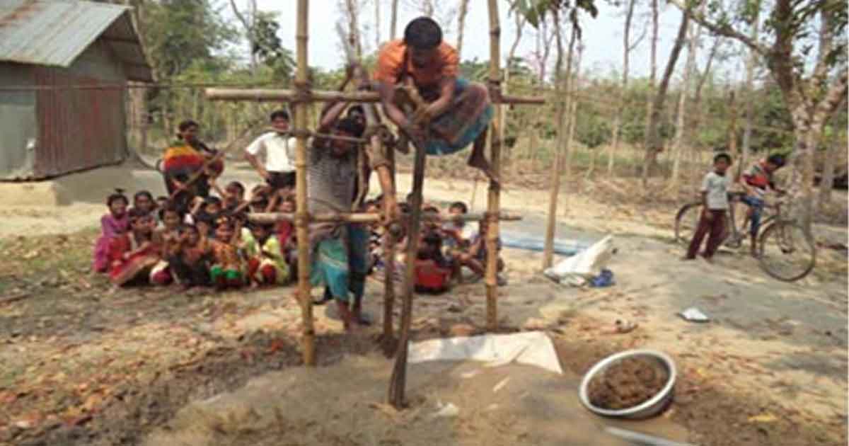 Construction a tube well in project area